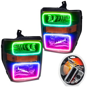 Ford F350 Headlight Assemblies - ORACLE Lighting - ColorSHIFT - Black - `08-`10 Ford F350 Headlight Assemblies - ORACLE Lighting - ColorSHIFT - Black - `08-`10